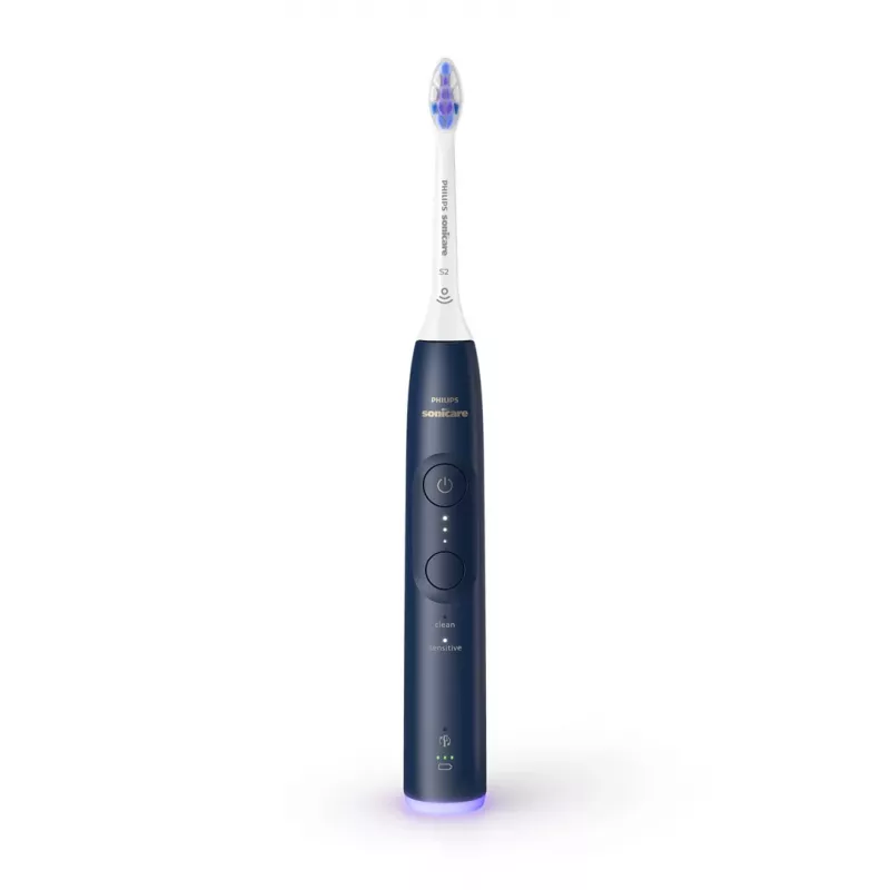 Elektrinis dantų šepetėlis Philips Sonicare Series 6100 HX7403/05 — įkraunamas, Li‑Ion baterija, jautrių dantų ir kasdienės priežiūros režimai, tamsiai mėlynas