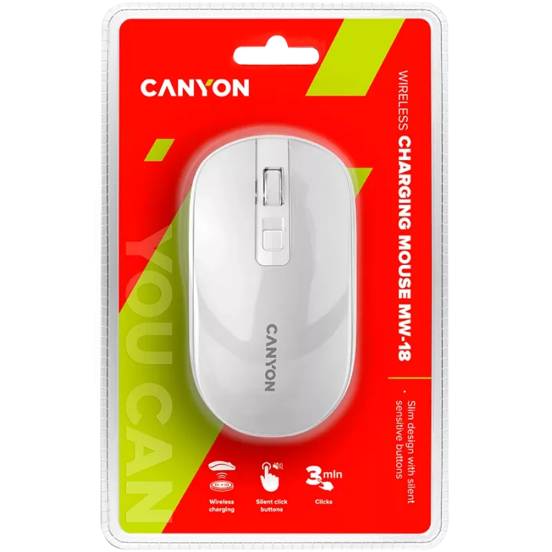 CANYON pelė MW-18 belaidė įkraunama Pearl White