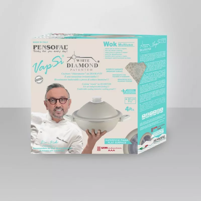 Indai Pensofal White Diamond Vapsi 24 cm puodas su dviem rankenomis ir dangčiu