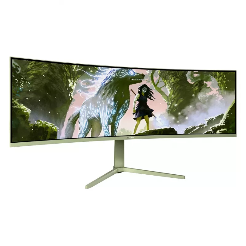 Lenktas kompiuterio monitorius Arozzi Nova 49 coliai (124,5 cm) Dual QHD 5120×1440 LED VA, 4 ms, žalias