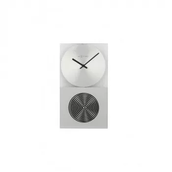 NeXtime klok 3028 OP Laikrodis, 16x30.2 cm, Sieninis, Stiklas, Sidabrinis