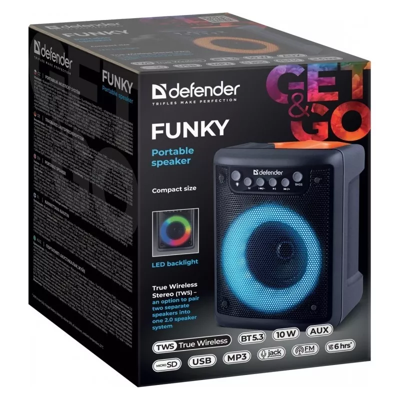„Bluetooth“ garsiakalbis FUNKY 10W, 65053, DEFENDER