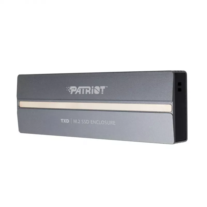 Išorinis NVMe M.2 PCIe SSD korpusas PATRIOT PV810UPNGM — USB-C 3.2 Gen 2, palaiko 2230/2242/2260/2280, iki 8 TB, aliuminis, pilkas