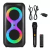 Nešiojamasis muzikos centras MANTA SPK0401B100 Bluetooth garsiakalbis, 100 W pikinė galia, FM radijas, karaoke, įmontuota baterija, X-BASS