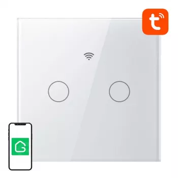 Išmanusis jutiklinis WiFi šviesos jungiklis Gosund SLS2 (modelis SW12) — lietimo valdymas, Wi‑Fi ryšys, pasirenkamas N/Dvigubas laidų sujungimas