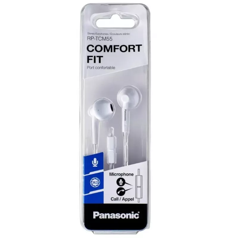 Laidinės į ausis įdedamos ausinės Panasonic RP-TCM55E — 10–24000 Hz, 1.2 m laidas, 14 g, juodos