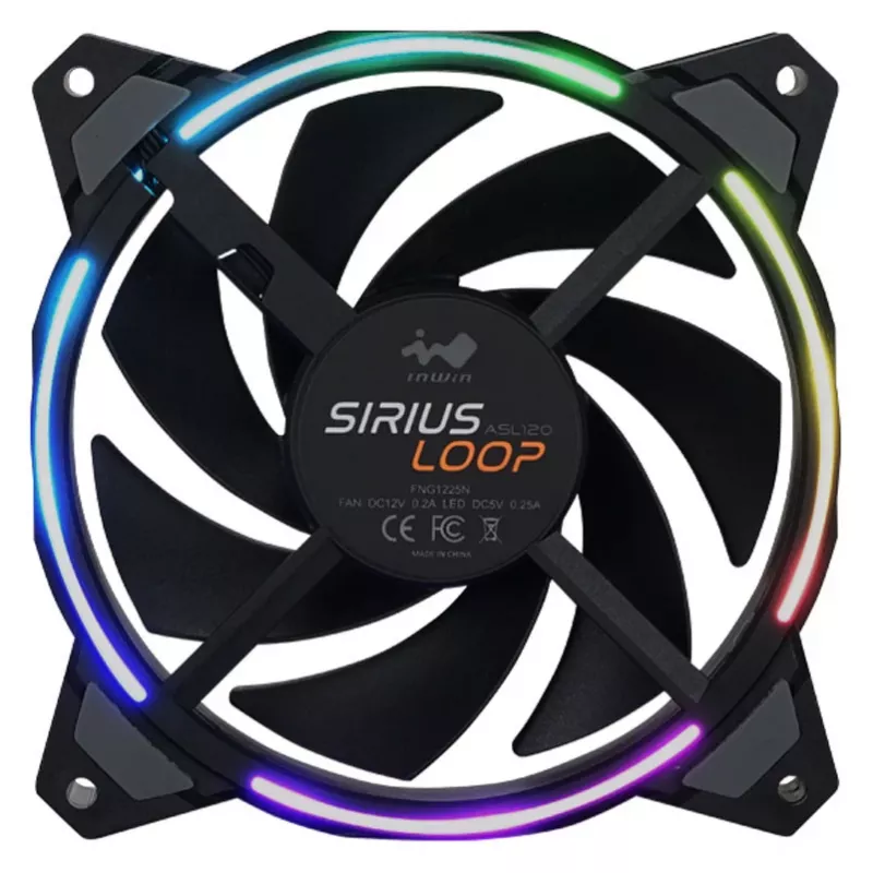 Korpuso ventiliatorius in win SIRIUS LOOP X3 120mm 3-RGB, 120 mm, 3-RGB apšvietimas