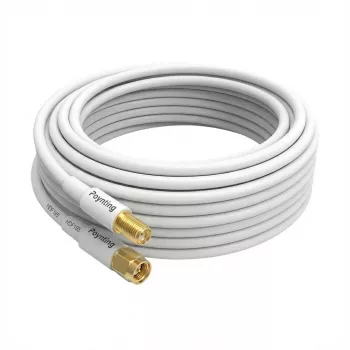 Poynting - Antenos priedas - Kabelis - A-CAB-144 - 5m dviguba pora HDF195 - SMA (V) į SMA (M) - balta - paauksuota (A-CAB-144)