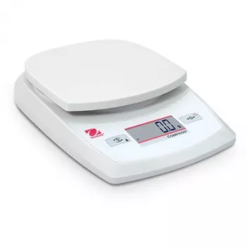 Virtuvinės svarstyklės OHAUS Compass CR621 — elektroninės nešiojamos, 0,62 kg talpa, 0,1 g tikslumas, LCD, taravimas, AA baterija / kintamosios srovės adapteris
