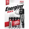 Energizer baterijos Alkaline Max AAA LR03, 4 vnt., ekologiška pakuotė