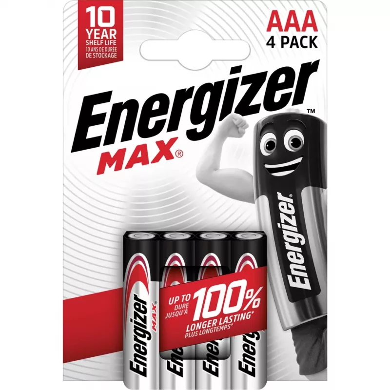 Energizer baterijos Alkaline Max AAA LR03, 4 vnt., ekologiška pakuotė