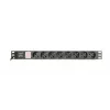 Maitinimo skirstymo blokas GEMBIRD EG-PDU-014 — 8× F tipo lizdai, 16 A, 3 m laidas, 1U stovas, 3680 W, juodas