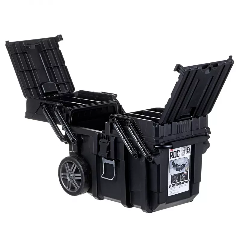 Įrankių dėžė KETER CANTILEVER Job Box (17203037/238270) su ratukais Juoda