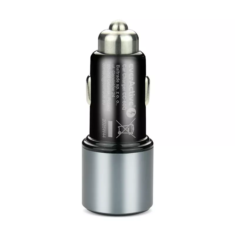 Automobilinis įkroviklis everActive CC-60Q, QC3.0, iki 83W, USB automobilinis maitinimo adapteris