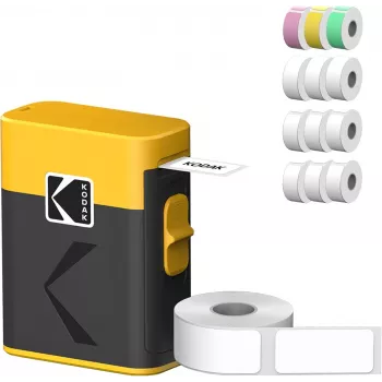 Etikečių spausdintuvo kasečių rinkinys Kodak M50 Label Era, geltonas papildymo kasetė M50Y su 13 etikečių ritinėlių
