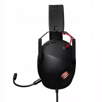 Laidinės žaidimų ausinės mad-catz P.I.L.O.T. 5 — binauralinės, virtualus 7.1 garsas, 50 mm garsiakalbiai, RGB apšvietimas, USB, 2 m laidas, vienkryptis mikrofonas