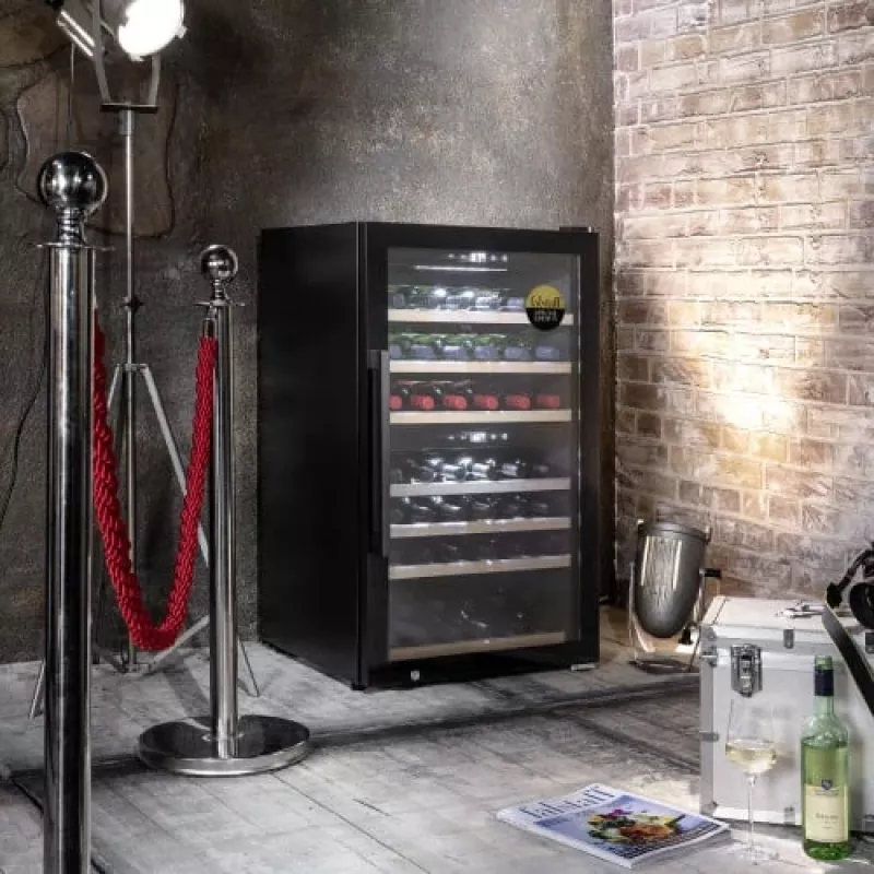 Caso | Smart Wine Cooler | WineExclusive 66 | Energinio efektyvumo klasė G | Vitrininis | Laisvai pastatomas | Butelių talpa buteliai | Aušinimo tipas Kompresorinė technologija | Juoda
