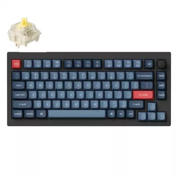 Keychron V1 Max klaviatūra universali USB RF belaidė Bluetooth juoda pilka 75% mechaninė