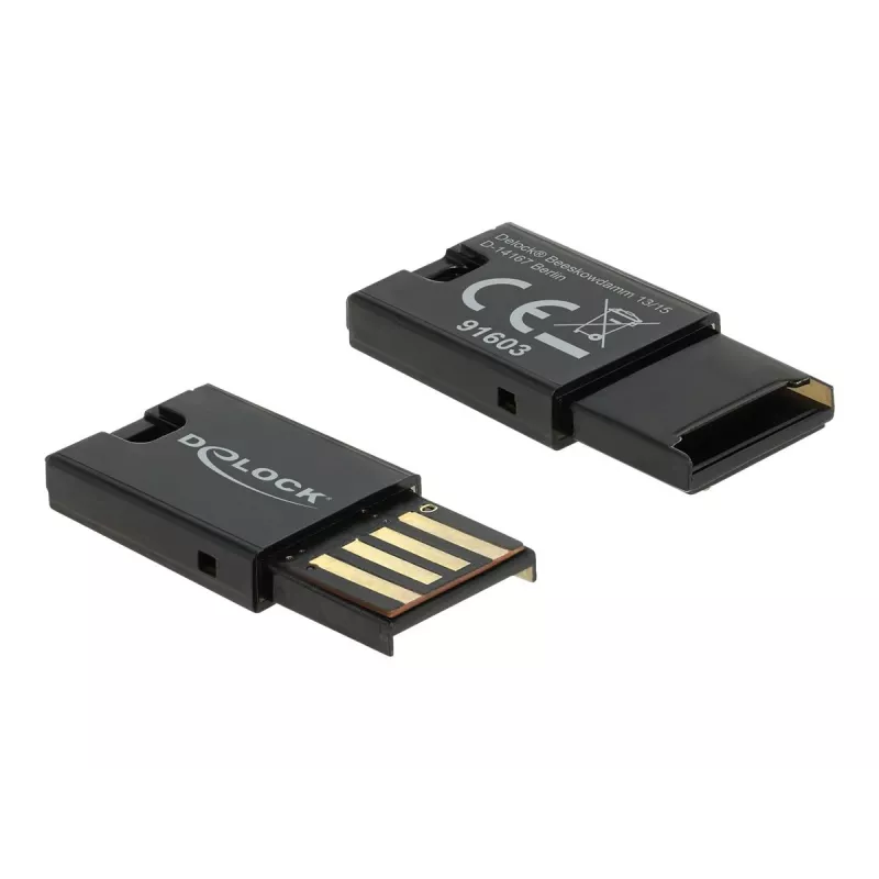 DeLOCK USB 2.0 kortelių skaitytuvas juodas Micro SD MicroSDHC MicroSDXC 480 Mbit/s