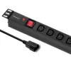 Qoltec 53998 maitinimo juosta RACK 19 | 1U | 10A | PDU | 8xIEC C13 | 2m