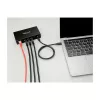 DELOCK USB šakotuvas 3 prievadų 5 Gbps su RJ45 Gigabit PoE++ ir USB Type-C prijungimu, metalinis korpusas, 1,5 kV izoliacija, juodas