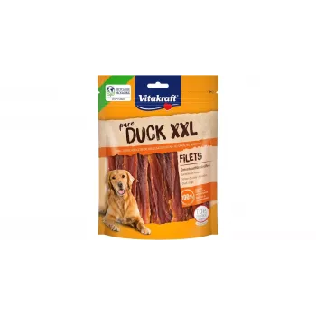 Šunų skanėstas Vitakraft Duck Fillets XXL 250 g — natūralus ančių filė skanėstas, be grūdų, baltymų 50%