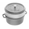 STAUB La Cocotte ketaus apvalus puodas su įdėklu 40508-819-0 - 3,8 l grafitas