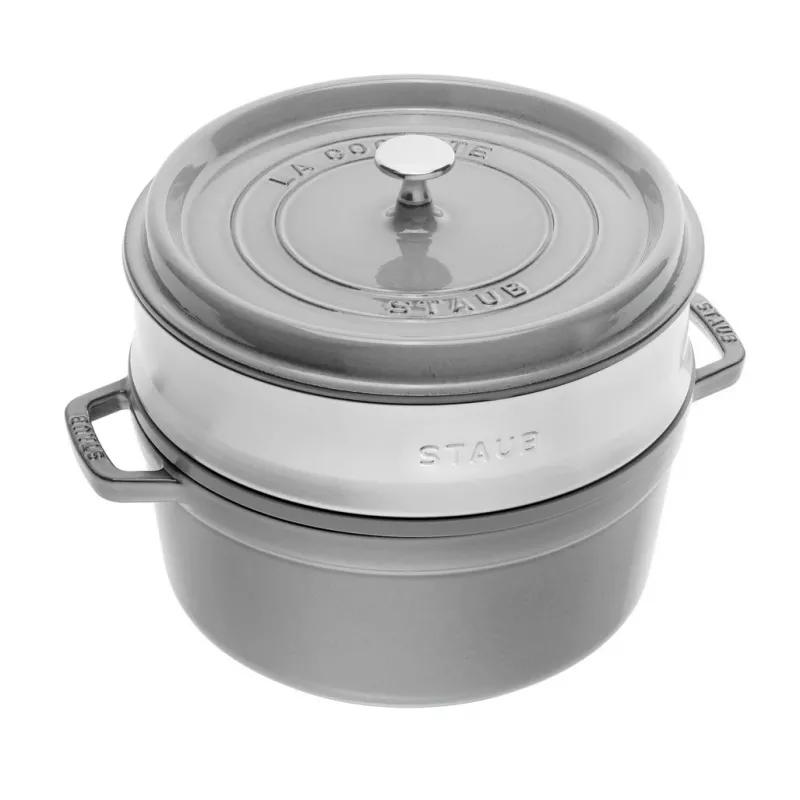 STAUB La Cocotte ketaus apvalus puodas su įdėklu 40508-819-0 - 3,8 l grafitas