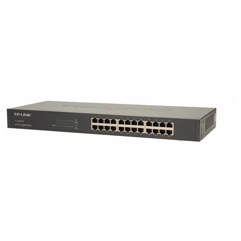 TP-Link 24 prievadų Gigabit tinklo jungiklis, skirtas montuoti į stelažą, nevaldomas, Gigabit Ethernet (10/100/1000), pilnas dupleksas, montavimas į stelažą, 1U