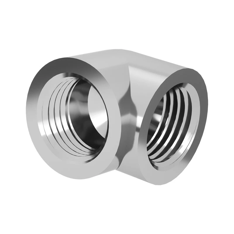 Kampinis adapteris Barrow 90° G1/4 colio vidinis sriegis į G1/4 colio vidinis sriegis, sidabrinis (TDWT90SN-V2)