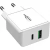 ANSMANN HC218PD - maitinimo blokas - 18 vatų - 3000 mA - PD, QC 3.0 - 2 išvesties prievadai (USB, USB-C) - balta (1001-0111)