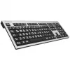 Klaviatūra Logickeyboard XLPrint Office USB QWERTZ vokiška aliumininė juoda
