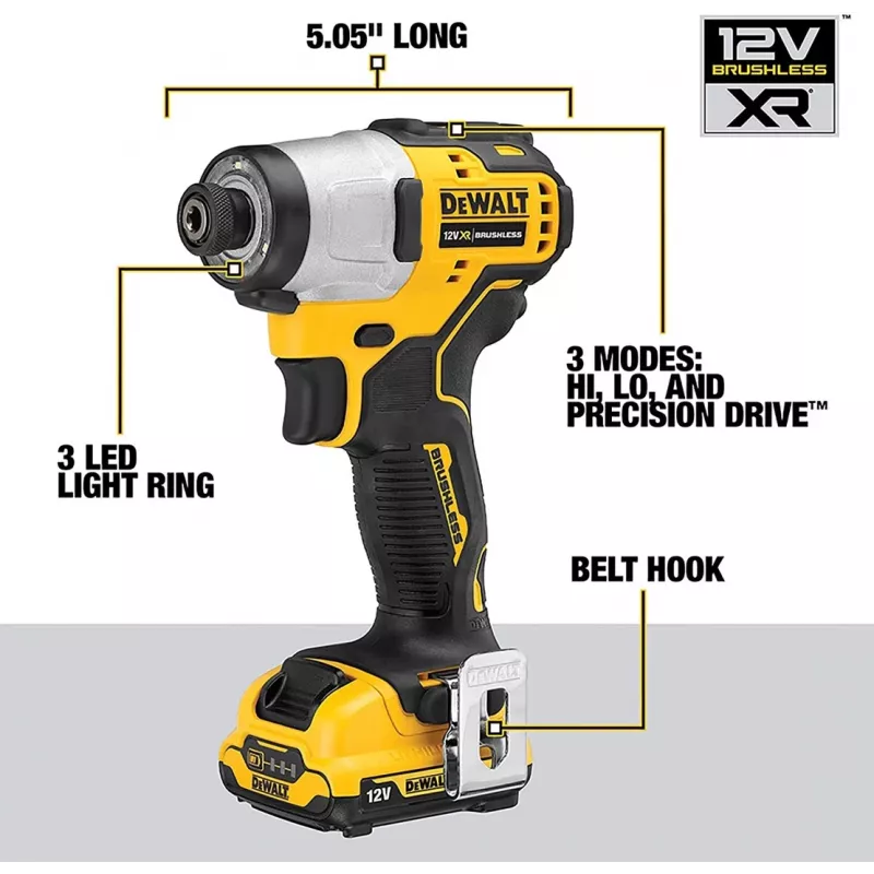 DeWALT DCF801D2-QW elektrinis atsuktuvas/smūginis suktuvas