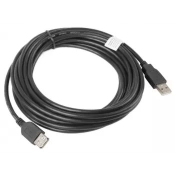 Lanberg CA-USBE-10CC-0050-BK USB kabelis 5 m USB 2.0 USB A juodas (CA-USBE-10CC-0050-BK)