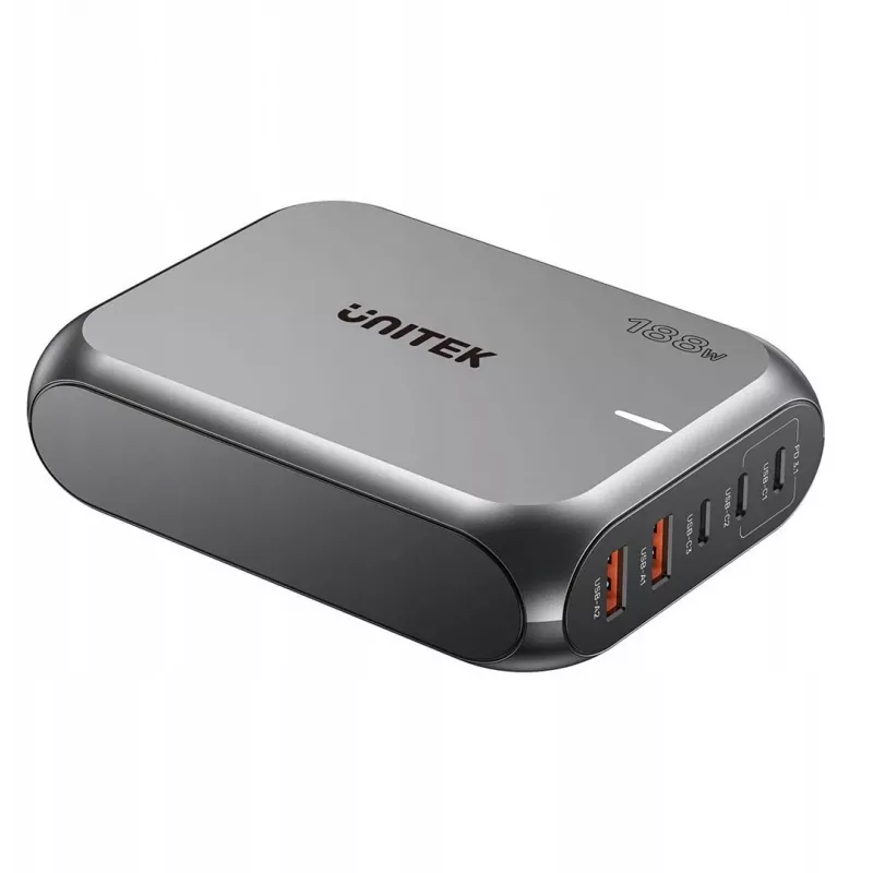 Maitinimo įkroviklis Unitek P1234AGY01-EU 2×USB-A, 3×USB-C, 188W