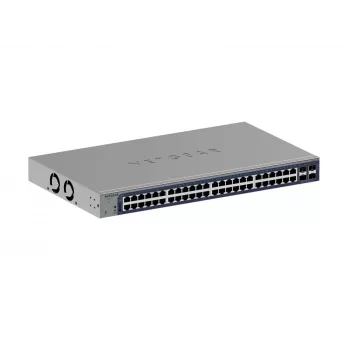 Valdomas Gigabit Ethernet komutatorius Netgear GS752TX, 48x RJ-45 10/100/1000, 10G palaikymas, 1U stovas, pilkas