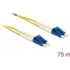 DELOCK InfiniBand / šviesolaidinis kabelis 75 m OS2 2x LC į 2x LC, 9 µm, geltonas/mėlynas