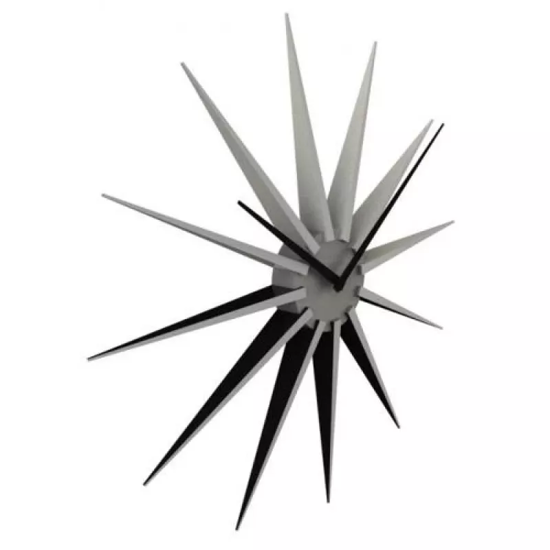 NeXtime klok 3051zi Nova, Ø50 cm, Sieninis, Juoda/Sidabrinė