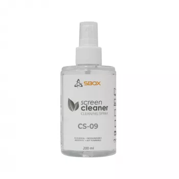 Ekrano valiklis SBOX CS-09 200 ml — valymo skystis ekranams ir stiklui