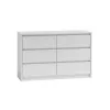 Komoda top e shop K120 BIEL 2X3, 6 stalčiai, balta, 750×400×1200 mm, medžio drožlių plokštė