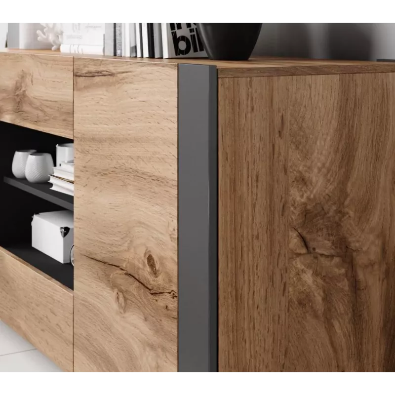 Cama komoda WOOD votano ąžuolas/antracitas