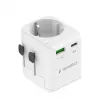Kelioninis maitinimo adapteris GEMBIRD TPA-EU1A1C20-01-W 20W, USB-A 18W + USB-C 20W, Schuko lizdas, įėjimas 100–250V