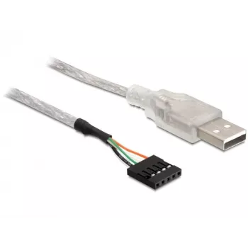 USB 2.0-A laidas su vidine jungtimi, DELOCK 83078, sidabrinis