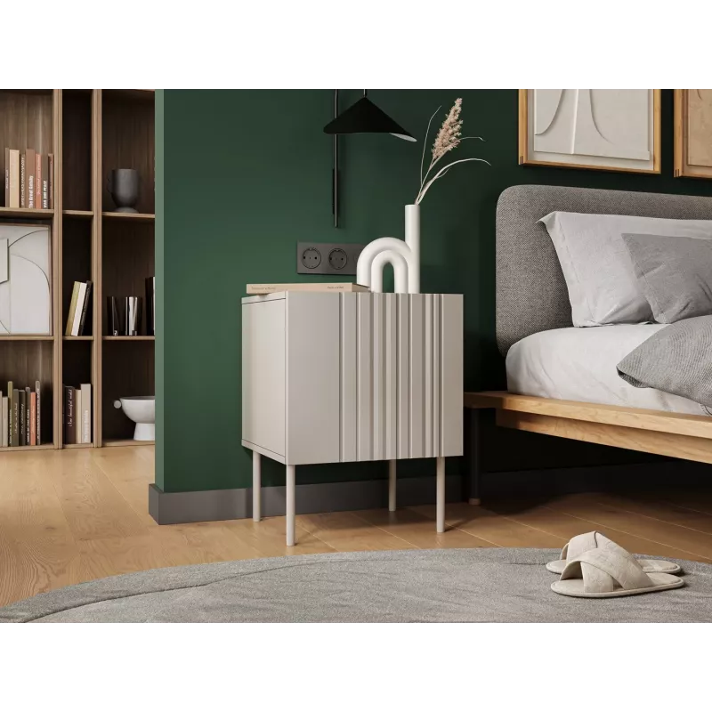 Naktinis staliukas Cama Meble ISLA 44,5x40x59 cm kašmyro matinis, MDF ir medžio drožlių plokštė, 2 vnt. rinkinys