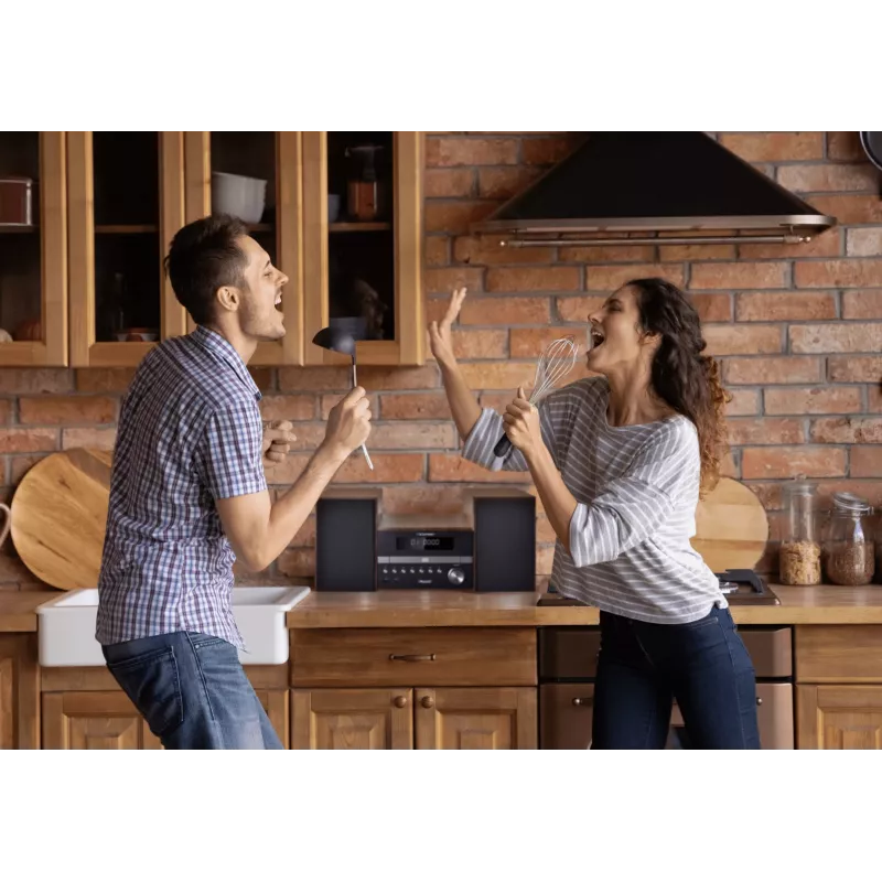 Mikrosistema Bluetooth RDS/ID3 žymos CD/MP3/USB/AUX/LaikrodisŽadintuvas
