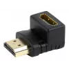 HDMI jungčių adapteris GEMBIRD A-HDMI90-FML, HDMI į HDMI, stačiakampis 90° adapteris, juodas