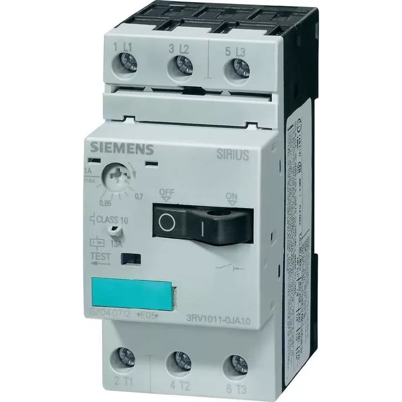 Siemens SIRIUS grandinės pertraukiklis 3RV1 3RV1011-1HA10 3 normaliai atviri kontaktai maks. 690 V / 50/60 Hz (3RV1011-1HA10)