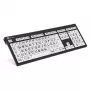 Klaviatūra Logickeyboard XL Print Universal USB QWERTZ German Juoda White