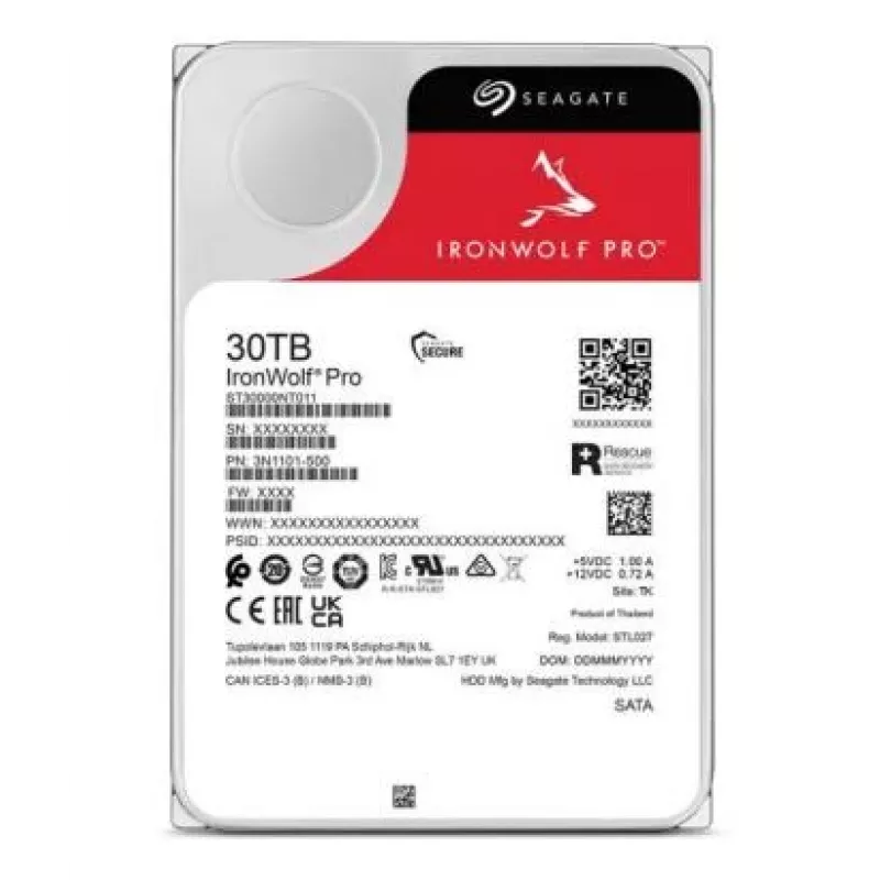 Seagate IronWolf Pro ST30000NT011 vidinis kietasis diskas 30 TB 7200 RPM 512 MB 3.5 colio Serial ATA III