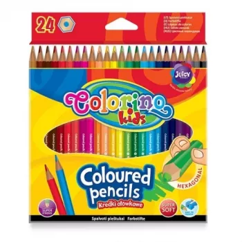 Colorino Kids šešiakampiai spalvoti pieštukai 24 spalvų